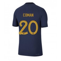 Koszulka piłkarska Francja Kingsley Coman #20 Strój Domowy MŚ 2022 tanio Krótki Rękaw
